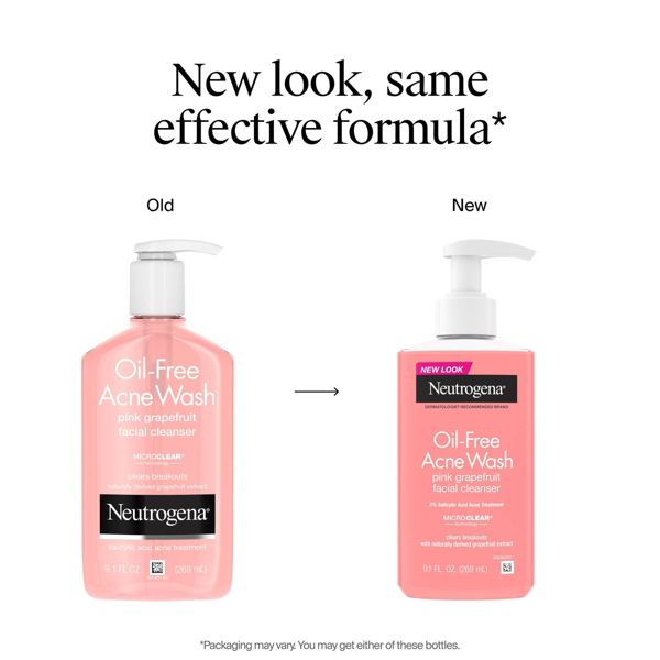 Neutrogena Oil-Free Salicylic Acid Pink Grapefruit Pore Cleansing Acne Face Wash with Vitamin C - 9.1 fl oz