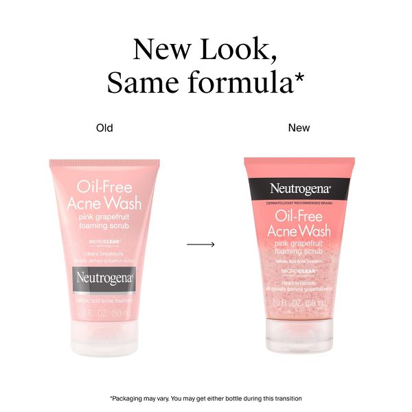 Neutrogena Oil Free Pink Grapefruit Acne Face Wash with Vitamin C - 2 fl oz