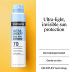 Neutrogena Ultra Sheer Body Mist Sunscreen Spray - Lightweight - Water Resistant - SPF 70 - Twin Pack - 5oz