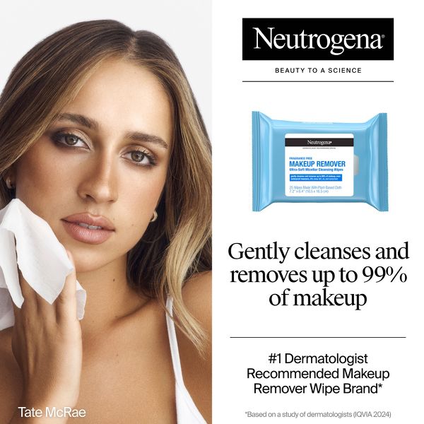 Neutrogena Makeup Remover Wipes - Ultra Soft Micellar Facial Cleansing - Fragrance Free - Singles - 20ct