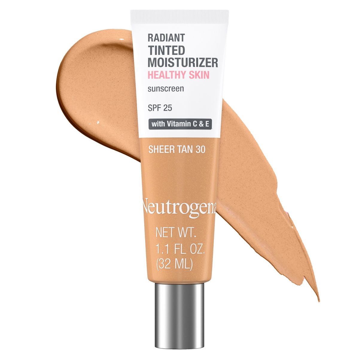 Neutrogena Healthy Skin Radiant Tinted Facial Lightweight Moisturizer with Vitamins A, C, & E, SPF 25 - Sheer Ivory 10 - 1.1 fl oz
