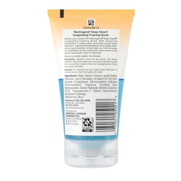 Neutrogena Deep Clean Invigorating Foaming Facial Scrub with Glycerin - 4.2 fl oz