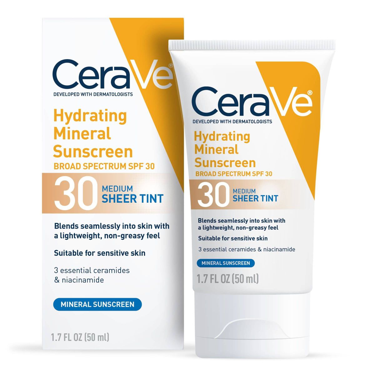 CeraVe Hydrating Mineral Tinted Face Sunscreen Lotion - SPF 30 - Deep - 1.7 fl oz