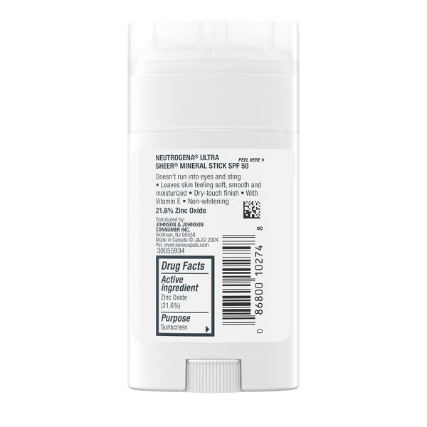 Neutrogena Mineral Ultra Sheer Face and Body Sunscreen Stick - SPF 50 - 1.5oz