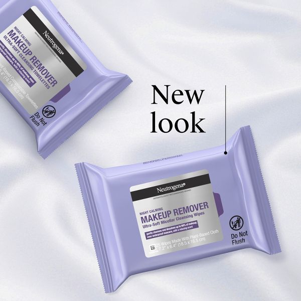 Neutrogena Night Calming Makeup Remover Wipes - Ultra Soft Micellar Facial Cleansing - 25ct