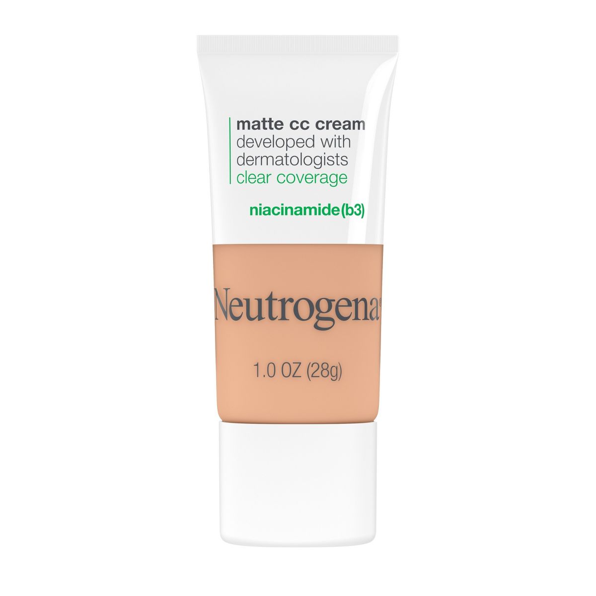 Neutrogena Clear Coverage Flawless Matte Color Correcting Cream, Full-Coverage - 1.0 Shell
